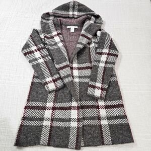 Max Studio Plaid Cardigan/Coat Size XSmall Wool Blend